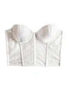 Fleur Du Mal Bouquet Lace Bustier Top In Snow