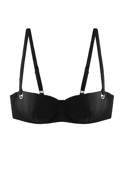 Fleur Du Mal Grommet Balconette Bikini Top In Black