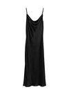 Fleur Du Mal Black Silk Cowl Neck Slip Dress In Black
