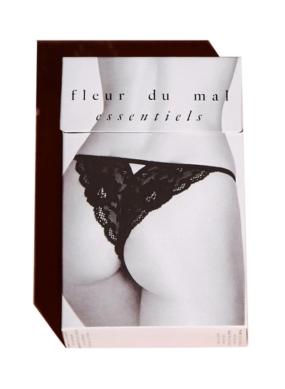 Fleur Du Mal Charlotte Lace Seamless String Cheeky In Tan