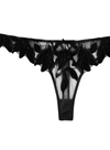 Fleur Du Mal Lily Embroidery Hipster Thong In Black