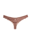 Fleur Du Mal Charlotte Lace Seamless Thong In Tan
