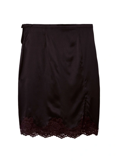 Fleur Du Mal James Lace Slip Skirt In Black