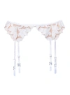Fleur Du Mal Lily Velvet-effect Garter Belt In Ivory