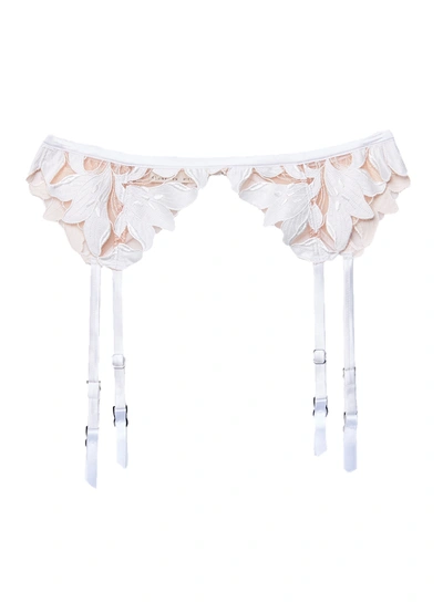 FLEUR DU MAL LILY EMBROIDERY GARTER BELT