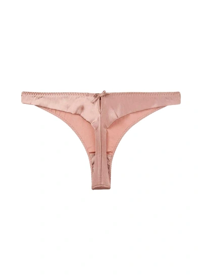 Fleur Du Mal Luxe Thong In Tan