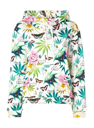 Fleur Du Mal Botanical Hoodie In Papillon-white