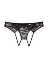 Fleur Du Mal Magnolia Lace Ouvert Panty In Black