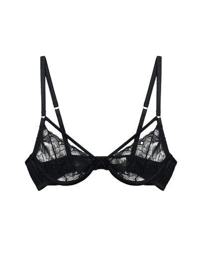 Fleur Du Mal Gardenia Lace Demi Bra In Black