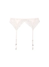 Fleur Du Mal Gardenia Lace Garter Belt In Creme