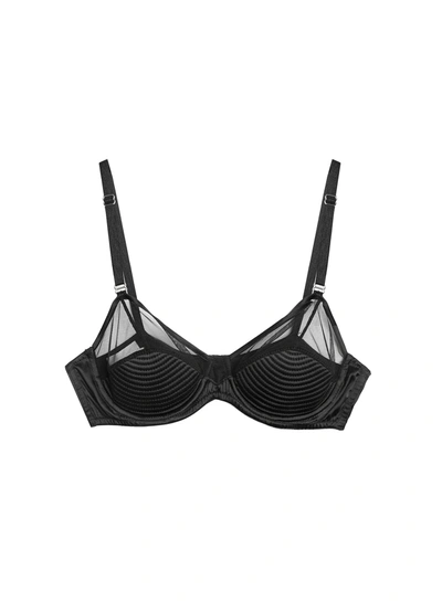 Fleur Du Mal Top Stitch Bebe Bra In Black