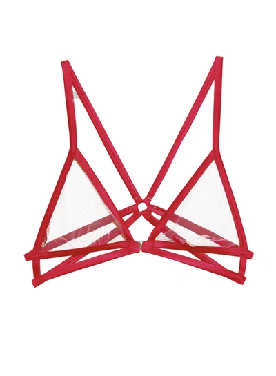 Fleur Du Mal Strappy Bondage Bra In Rouge