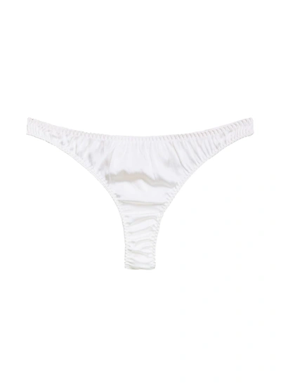 Fleur Du Mal Luxe Thong In Ivory