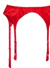 Fleur Du Mal Luxe Classic Garter In Rouge