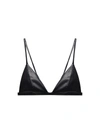 Fleur Du Mal Faux Leather Soft-cup Triangle Bra In Black