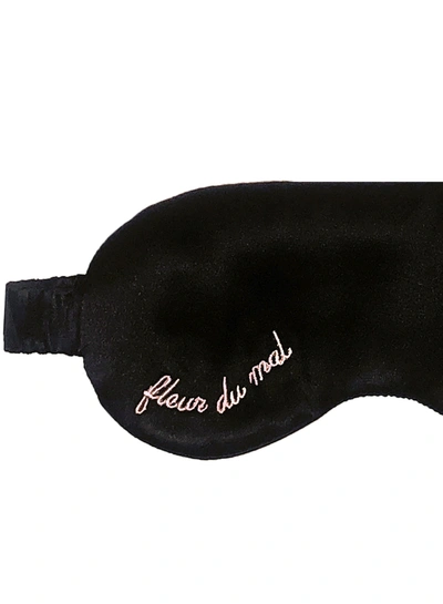 Fleur Du Mal Logo Silk Eye Mask In Black