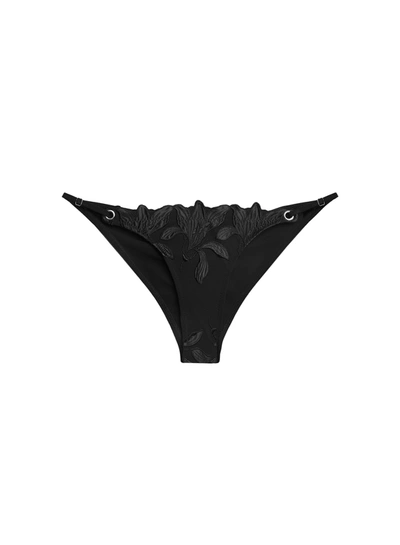 Fleur Du Mal Lily Grommet Bikini Bottom In Black