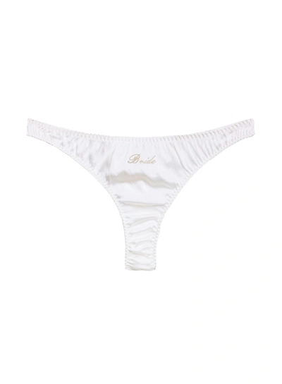 Fleur Du Mal Bridal Luxe Thong In Ivory