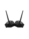 Fleur Du Mal Frankie Lace Boned Balconette Bra In Black