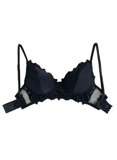 Fleur Du Mal Lily Embroidery Post Surgical Bra In Black