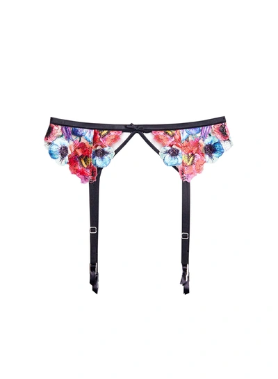 Fleur Du Mal Tuileries Embroidery Garter In Multi