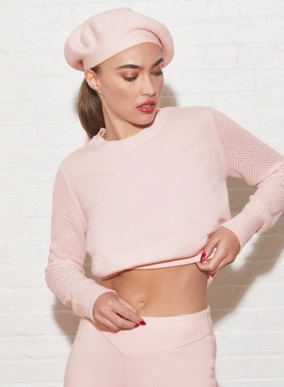 Fleur Du Mal Washable Cashmere Beret In Blush Rose