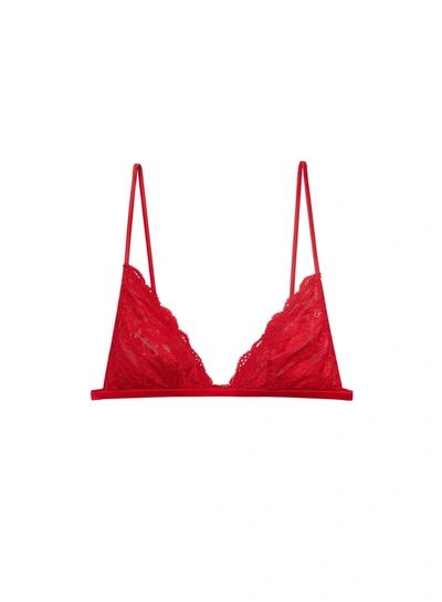 Fleur Du Mal Charlotte Triangle Bra In Rouge