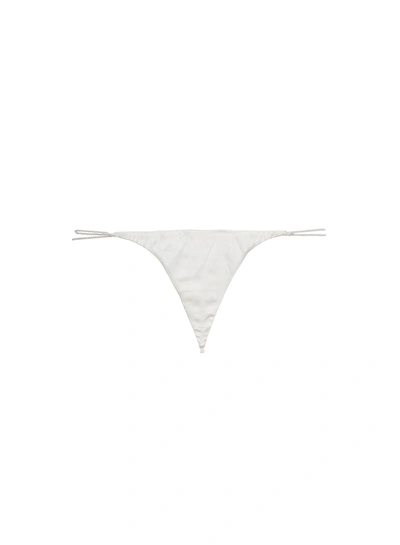 Fleur Du Mal Pearl Luxe V String In Ivory