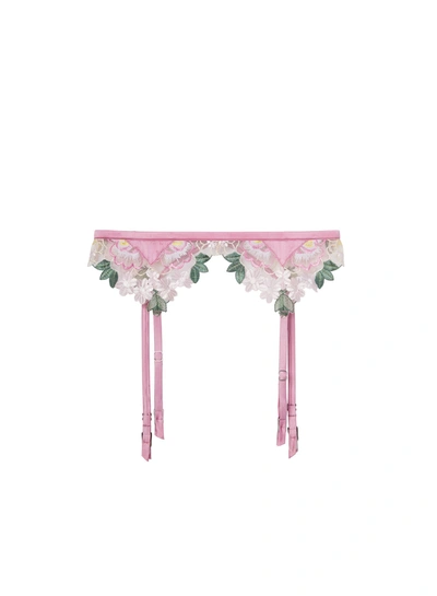 Fleur Du Mal Jardin Embroidery Garter In Bisou