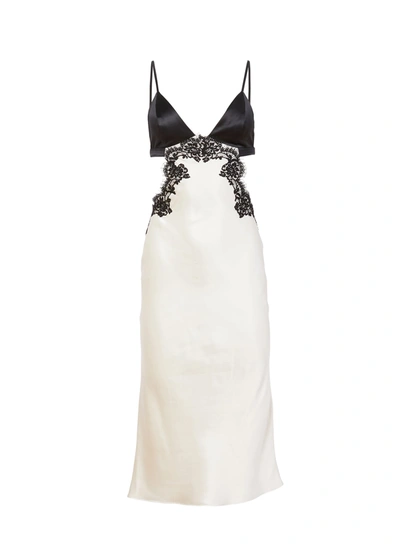 Fleur Du Mal Lace-trim Cut-out Slip Dress In Black