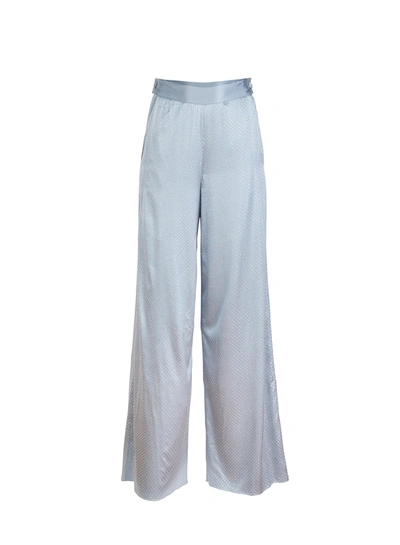 Fleur Du Mal Rhinestone-embellished Pyjama Trousers In Steel Blue