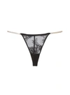 Fleur Du Mal Women's Crystal Bouquet Lace G-string In Black