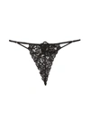 Fleur Du Mal Rose-embroidered V-string In Black