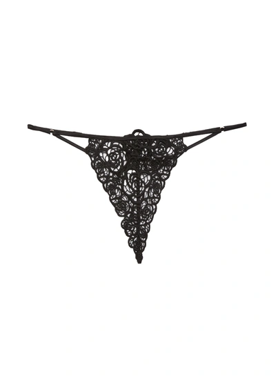 Fleur Du Mal Fleur Guipure V String In Black