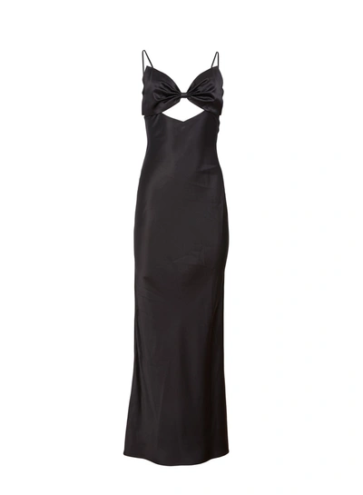 Fleur Du Mal Bow Slip Dress In Black