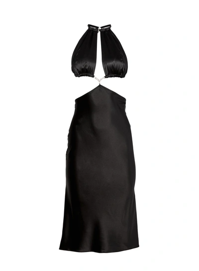 Fleur Du Mal Crystal Cutout Dress In Black