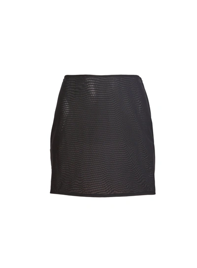 Fleur Du Mal Mesh Mini Skirt In Black