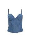 FLEUR DU MAL DENIM BUSTIER TOP