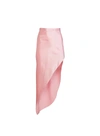 Fleur Du Mal High-waisted Asymmetric Skirt In Pink Lady