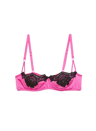 Fleur Du Mal All About Eve Balconette Bra In Some Like It Hot Pink