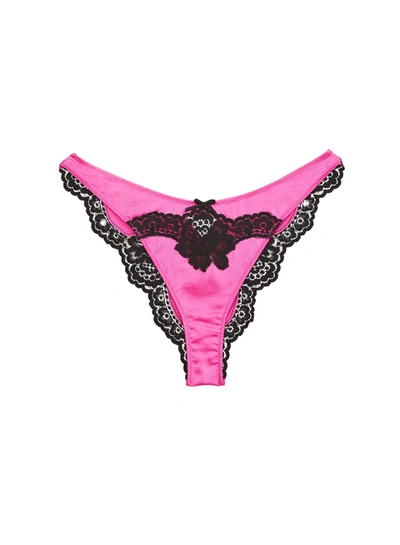 Fleur Du Mal All About Eve Cheeky Silk Briefs In Some Like It Hot Pink