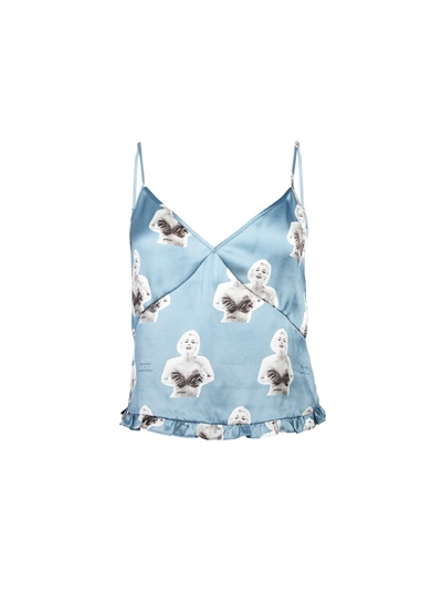 Fleur Du Mal X Marilyn Monroe Silk Cami Top In Marilyn Rose Print