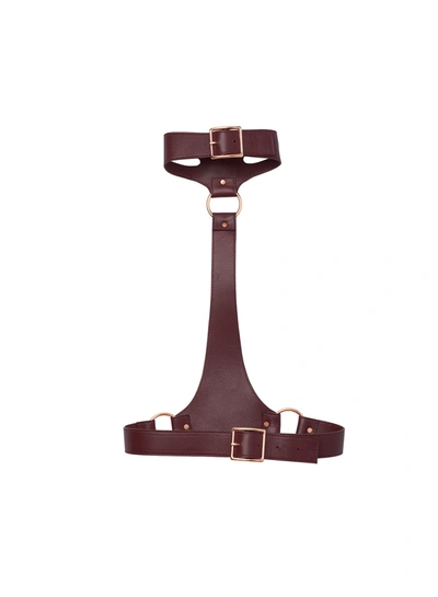 Fleur Du Mal Leather Harness In Bordeaux