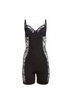 Fleur Du Mal Floral-lace Bustier-style Playsuit In Black