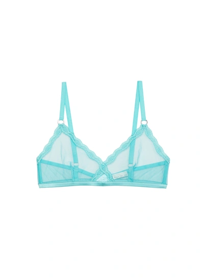 Fleur Du Mal Sheer Tulle Demi Bra In Bright Jade