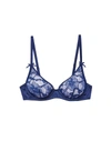 Fleur Du Mal Magnolia Lace Demi Bra In Nighttime Blue