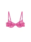 Fleur Du Mal Monogram-embroidered Balconette Bra In Fuchsia Rose