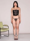 Fleur Du Mal Whitney Embroidery Corset Top In Black