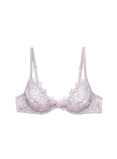 Fleur Du Mal Whitney Floral Embroidery Bra In Thistle