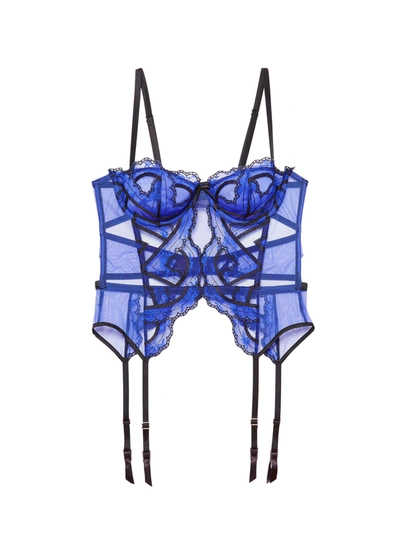 Fleur Du Mal Hendrix Garter Basque In Electric Blue